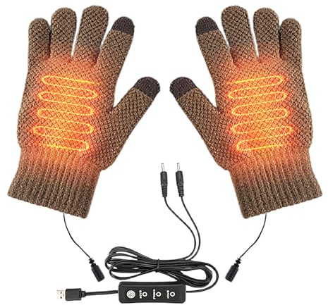 usefulbeauty - Guantes de Moto calefactores con Toma USB | Calentadores de Manos de Calor Suave | ajustes de Temperatura para Hombres y Mujeres, Actividades de Invierno al Aire Libre, Ciclismo,