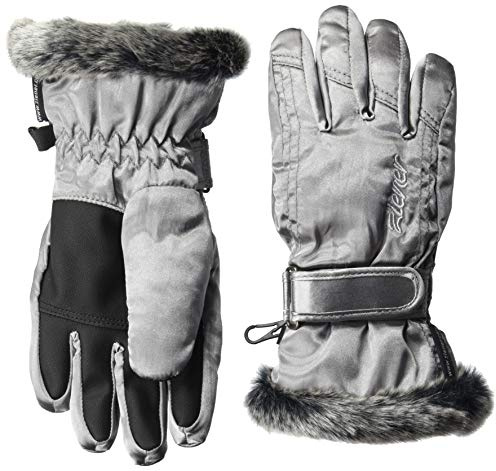 Ziener Mädchen LIM GIRLS glove junior Ski-handschuhe/Wintersport, metallic silver, silber (metallic silver), 4.5