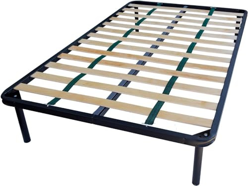 DOLCI SOGNI Rete Una Piazza e Mezza Rinforzata con Cinghie per Taglie Forti, Rete 120x200 per Letto una Piazza e Mezza, Rete Ortopedica 100% Made in Italy 4 Piedi Smontabili, Struttura Letto 120x200