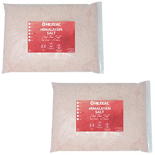 Hexeal Himalayan Pink Salt 10kg – 10kg Bag of Fine, Food Grade Salt – Suitable for Seasoning & Cooking – 100% Natural Salts for Soothing Baths, Beauty & Cosmetics
