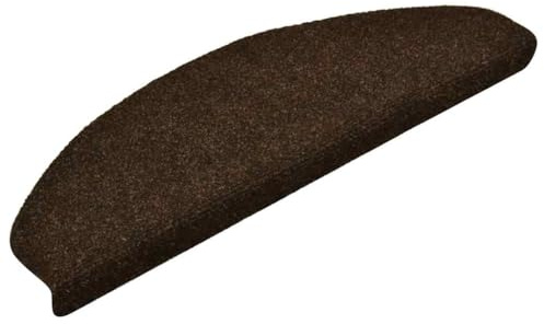 vidaXL Tappetini per Scale autoadesivi 15 pz 65x21x4 cm Marrone semicircolari Grandi