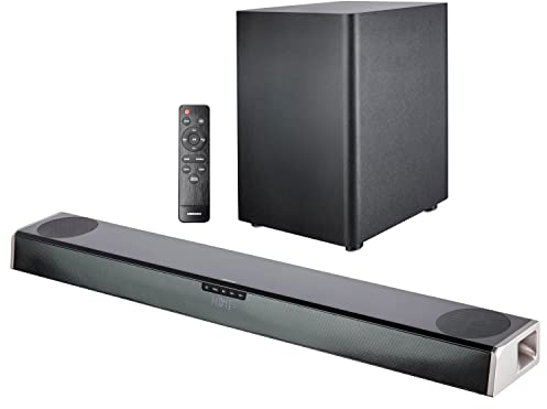 MEDION S61388 2.1 Soundbar mit Subwoofer (kabellos, Dolby Atmos Surround, Bluetooth, 2 x HDMI, AUX, Optischer Eingang, für TV Geräte)