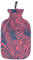 Fashy Wärmflasche mit Plüschbezug in abstraktem Geo, Rot/Marineblau, 2,0 L, 67391 44