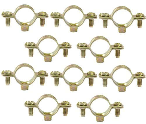AERZETIX - C60427 - Juego de 10 abrazaderas soportes simples de fijación Ø18mm - 3/8'' - montaje en pared de tubo cobre sujeción de tornillo fontanería calefacción sanitario - en acero