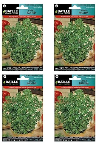 Pack 4 Semillas de Albahaca de hoja fina en sobre de Semillas Batlle