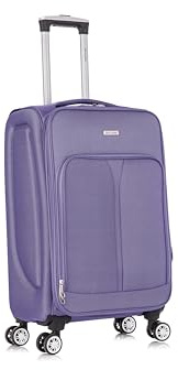 24 Medium Suitcase Super Lightweight Luggage 20% Expandable 4 Wheel Spinner 3-Digit Combination Lock Soft Shell Luggage for 15 to 20kg