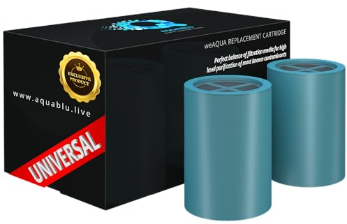 weAQUA Shower Filter Replacement Cartridge (2-Pack) for Hard Water – 99% Removal of Chlorine & Fluoride – Reduces Limescale, Dryness, Irritation, Eye Redness - Fits All Standard Shower Filters