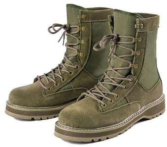 TPTOP Bottes Militaires Tactiques pour Hommes Combat Chaussures de Randonnée Durable Bottine de Combat pour Trekking/Chasse/Travail/Entraînement Militaire,Green-44EU