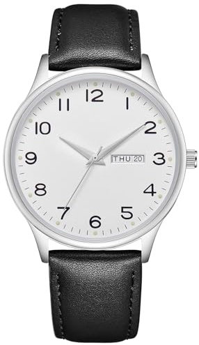 CIVO Uhren Herren Lederarmband Armbanduhr: Schwarz Herrenuhr Datum Wasserdicht - Analog Quarzuhr Klassisch Geschenke für Männer