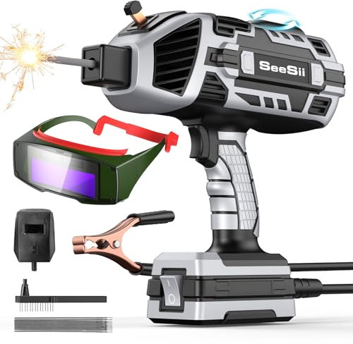 ‎SeeSii Portable Electric ARC Weldeing Machine 220V with Auto Darking Goggles: Handheld Welder IGBT Inverter Welding Gun, 5 Variable Adjustment for 3/32-1/8 Rods and Home DIY, Professional Use(Grey)