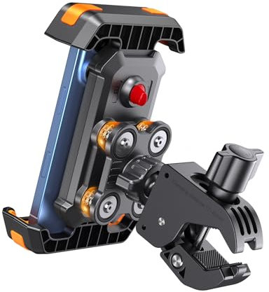 2025 Upgraded Handyhalterung Fahrrad Lenker, Universal Handyhalterung Motorrad [Doppelt Vibrationsgedämpft ] -360°drehbar Handyhalter für iPhone 17 16 15 Pro/Samsung S24 Ultra(4,7-7,2''Smartphone )
