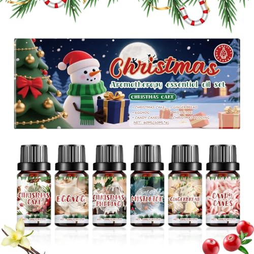 Set med Diffuserolja,Julig Aromterapidoftolja - Långvarig Doft För Kontor Spa Badrum Bil Avslappning Resor