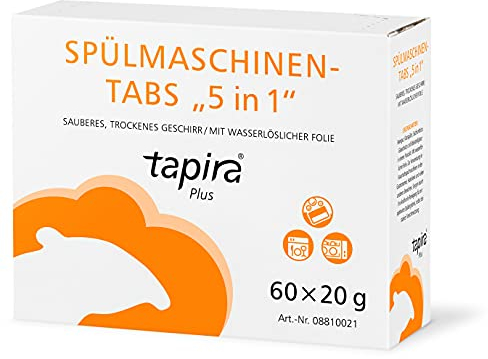 Tapira plus Spülmaschinen-Tabs 5in1 Reiniger, Klarspüler, Salzfunktion,