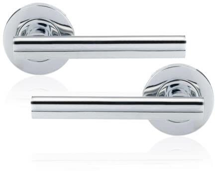 XFORT: Poignées de porte à levier en chrome poli, idéal pour les portes intérieures en bois, pour la maison et le bureau