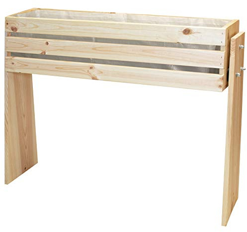 WAGNER GreenFAMILY - Aiuola rialzata - GreenBOX Design - legno di conifera, legno massiccio FSC®, naturale, 93 x 70 x 26 cm, con sacchetto per piante - 25034001