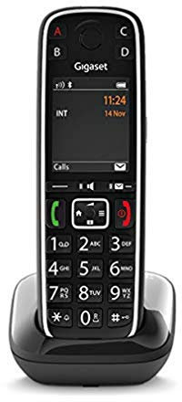 Gigaset E720 - Téléphone fixe sans fil avec larges touches et grand écran couleur rétroéclairés et nombreuses fonctions pour la protection contre les appels indésirables - Noir [Version Française]