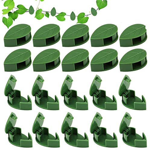 Pflanzenclips für Kletterpflanzen wand, 50 Stück Rankhilfehalter Pflanzenclips, wiederverwendbare unsichtbare selbstklebende klebrige Acrylhalterung für die Aufbewahrung von Gartenpflanzen Stängel