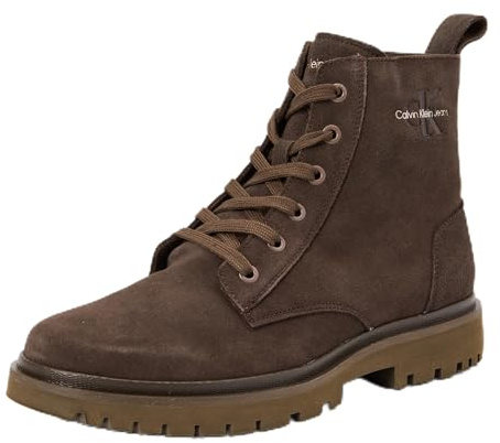 Calvin Klein Jeans Herren Mid Boot Stiefel Eva Boot Mid Laceup Iconic zum Schnüren, Braun (Triple Slate Black), 45