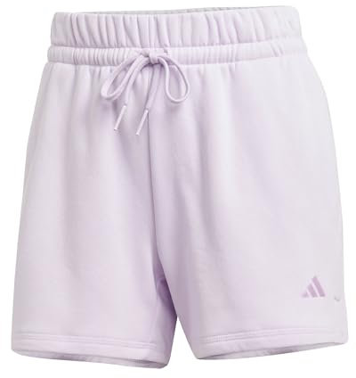 adidas Damen Essentials SMALL Logo Feel Cozy Shorts, Ice Lavender/Bliss Lilac, XL