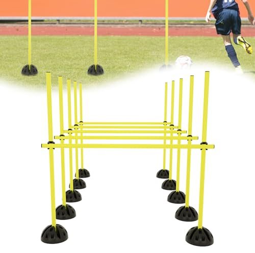 ORHEYA Agility Grid Set hoppstänger set träningsstänger smidighet hinder för konditionell träning, hobby häst hinder med 15 stänger, 10 fötter och 10 klämmor