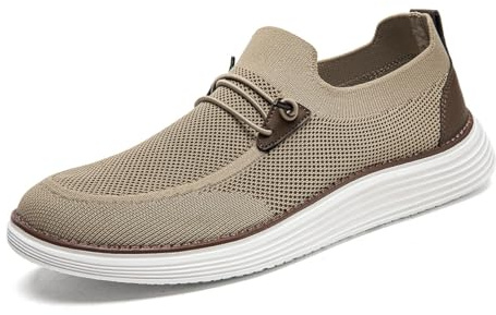 VGPSFN Mocassini da Uomo Pantofole Piatte Slip on Mocassino Pantofole Scarpe da Barca Scarpe da Passeggio Scarpe da Completo Comode Traspiranti Leggere Fitness Sneakers Marrone EU 43