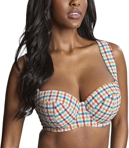 Panache Bette Balcony Underwire Bikini Top (SW1842),38FF,Seersucker Multi - Seersucker Multi,38FF