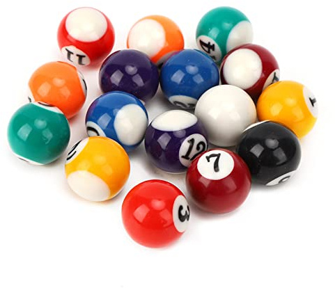 Palle da Biliardo in Resina Poliestere 16 Pezzi, Set Bilanciato di rotondità con Numeri per Sale Giochi, Bar, Giochi Sportivi e Ricreativi