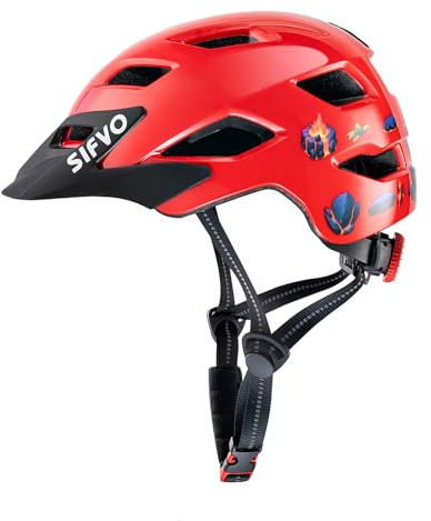 Kids Helmet, SIFVO Kids Bike Helmet Boys and Girls Bike Helmets with Cool Visor Helmet for Kid 5-14, Kid Bike Helmets Youth Bike Helmet Adjustable & Lightweight 50-57cm