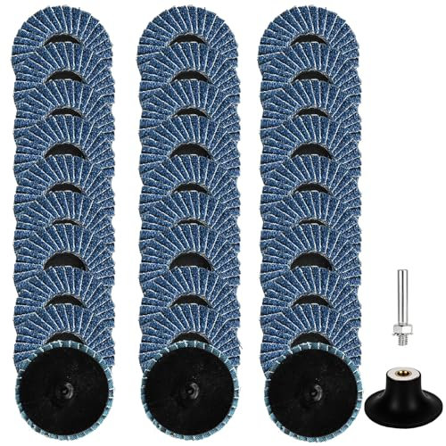 bssmmai 24 dischi lamellari da 50 mm, superficie fine, dischi lamellari da 2 pollici, grana 40/60/80 in corindone di zircone, per metallo, legno, acciaio