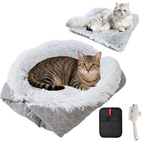 Rbleote Panier Chat Cat Bed Coussin Chat Doux Et Confortable Convient Aux Chats Et Aux Petits Chiens 61 X 51 Cm (Gris)
