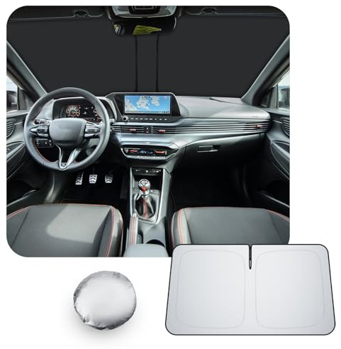 [Upgrade] CDEFG Compatible con Hyundai i20 N/N Line 2021-2024 2025 Protección Solar Cubiertas Parasol Parabrisas Delantero Parabrisas Auto Parasol Accesorios