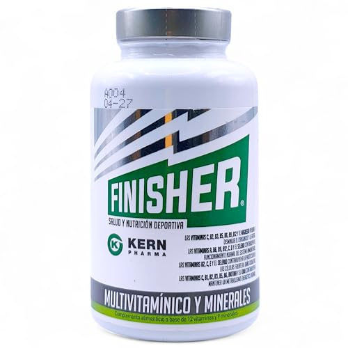 Kern Pharma Finisher Multivitamínico y Minerales 60 Cápsulas - Suplemento con 12 Vitaminas, 9 Minerales y Coenzima Q10 - Energía, Rendimiento Físico y Mental - Sin Glúten, Sin Lactosa y Sin Azúcares
