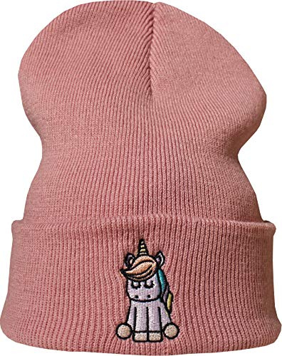 Berretto: Unicorno - Liocorno/Berretto di Lana/Capello Invernale/Beanie/Sci/Unisex/Ricamo/Rave/Hip Hop/Techno/Regalo/Unicorn/Ragazza/Bambina/Dolce/Rosa/Pink