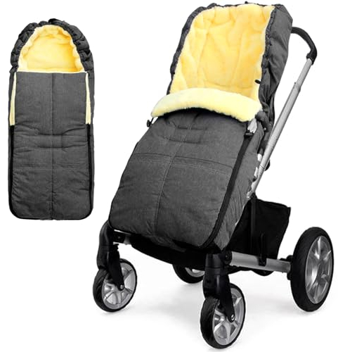 auvstar Universal Fußsack Kinderwagen und Buggy,Winter Thermo Baby Fußsack,Fußsack Babyschale,Weicher Babyfußsack Kinderwagen,Winddicht Winterfußsack Baby Winter Fußsack（Grau）