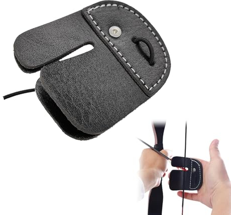 Bogenschießen-Fingerlasche Fingerlasche für Bogenschießen Fingertab für Bogenschießen Finger Schutz Bogensport Fingerschutz Fingerschutz für Bogenschießen Doppellagiges Schutzpolster Schwarz 1 Stück