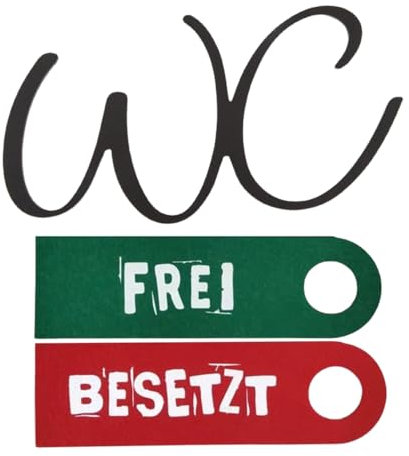 Gotetiso Letreros Autoadhesivos para WC Pegatinas para Wc Cartel WC y Cartel para Puerta Ocupado/Libre en Alemán Carteles para Puertas de WC Señales para Wc Cartelito Baño Colgar Decoración de WC