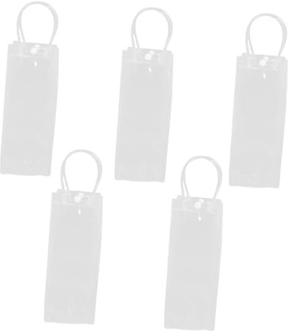 COLLBATH Lot de 5 Paquet Isothermes Transparents Pliables en Pvc, Paquet de Glace pour Boissons, Étanches Fêtes en Extérieur