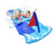 FAHAAM Inflatable Water Slide for Kids, Inflatable Splash Mat with Racing Flag, Outdoor Summer Garden Play Mat, Lawn Water Slides, Garden Outdoor Toy, Summer Water Toy with Built-in Sprinklers.