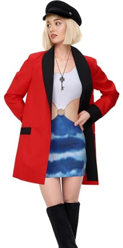 NUWIND Pretty Vivian Women Costume Sexy Honey Personnage de film Coupe Top Mini jupe Ensemble Rouge Halloween Uniforme Cosplay (Rouge, S)