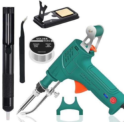 LaserschweißGeräT, Intern beheizte industrielle Laserschweißwerkzeuge, Tragbares Multifunktions-LöTkolben-Set, 60-W-HandlöTpistole, 3-In-1-GeräT Zum Entrosten, Schneiden Und SchweißEn (Grün)