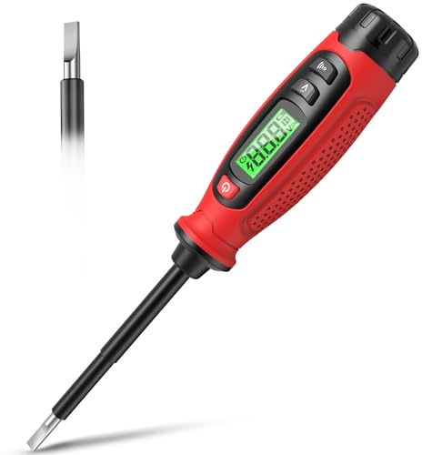KAIWEETS 2-in-1 Voltage Tester Screwdriver, 3–500V AC Contact Voltage Measurement & Non-Contact Detector Pen, Slotted Head, LCD Display, Live Wire Finder, Continuity Test for Outlet & Circuit, KTS02
