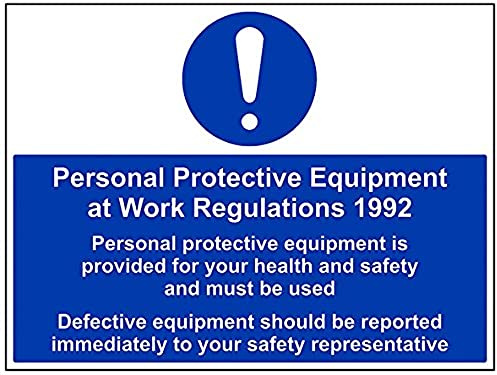 vsafety 41098br-r Gebotszeichen, starrer Kunststoff, Schutzbekleidung ist für Sicherheit und Gesundheit/verwendet werden muss, Landschaft, 600 mm x 450 mm, blau