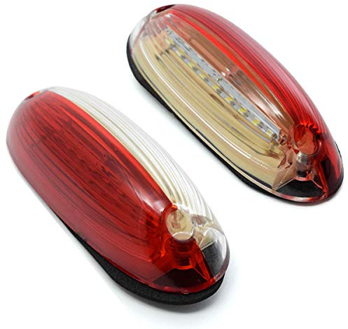 Luci LED di posizione laterale anteriore e posteriore da 12/24 V per rimorchio, camion, roulotte, furgone, autobus, colore bianco e rosso