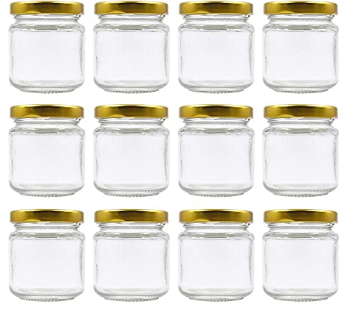 U-Pack 100ml 3.3 fl.oz Glass Jar with Gold Lid for Honey Jam Gift