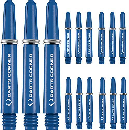 DESIGNA DARTS S0746 Stems | 5 Sets of Tough Nylon Darts Corner Dart Shafts including Steel Ring, Short, Blue