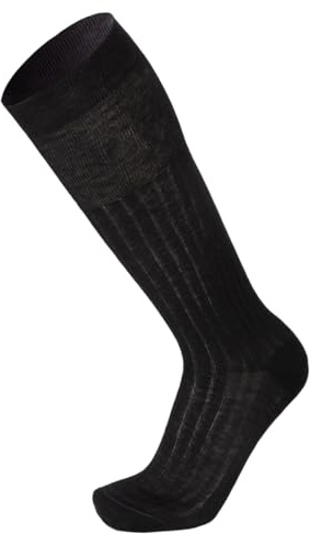 Prisco Calze Uomo Filo di Scozia Lunghe a Coste, Calzini Lunghi Cotone 100%, Tinta Unita, 6 Paia (40-41, Blu)