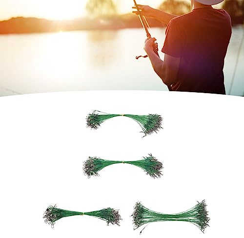 Topyond 100 Stück Stahlvorfach Hecht, Stahl-Angelvorfach, Angelvorfach, Angelvorfach mit Drehgelenken, korrosionsbeständig, Harter Stahldraht, Vorfach für Salzwasser (30 cm)