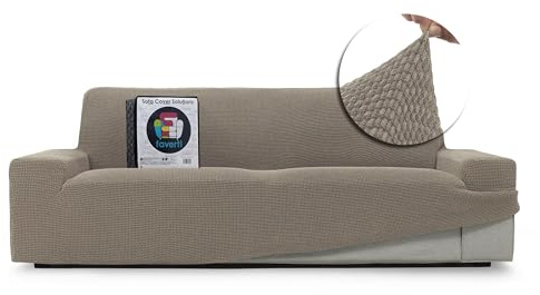 FAVERTI® Funda Sofá Super Elástica 3 plazas de 180 a 230 cm | Modelo NOVELE | Lino | Funda Universal Ideal para Cualquier Forma de sofá | Protector de Calidad Tejido Jacquard Tacto algodón