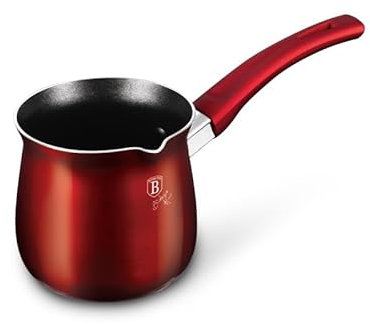 BERLINGER HAUS Türkische Kaffeekanne 10 cm Burgundy Metallic Line | Elegantes Design und umweltfreundlich