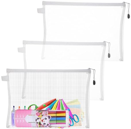 Sacchetti per puzzle, organizer per giochi da tavolo, 3 tasche multiuso, in nylon trasparente, con chiusura lampo per riporre oggetti scolastici, puzzle e giochi per l'organizzazione
